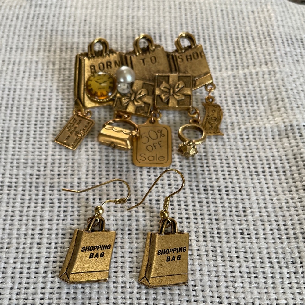 Lapel Pin & Earring Set